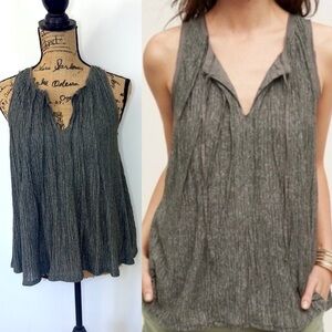 Anthropologie Meadow Rue Olive Gray Peasant Tank Top Sz XS